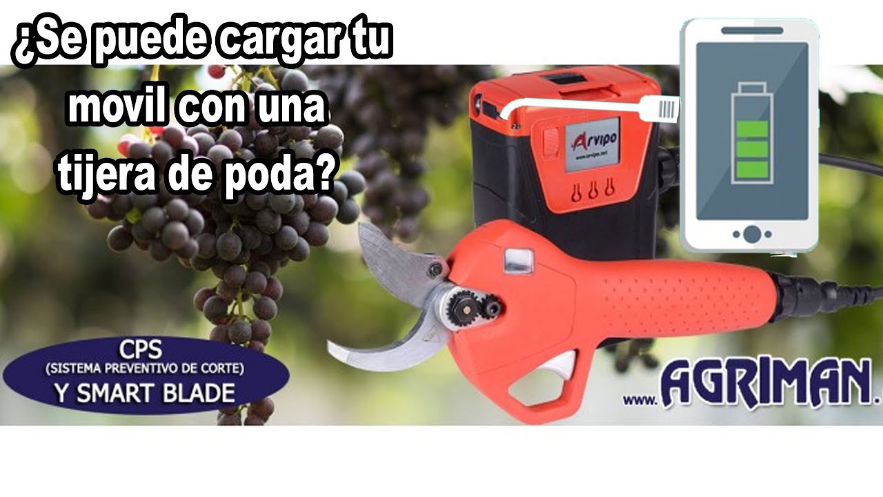 TIJERA DE PODA ARVIPO ECOPRUNING EC50 ¿PODRÁS CARGAR TU MOVIL?🔋🔌