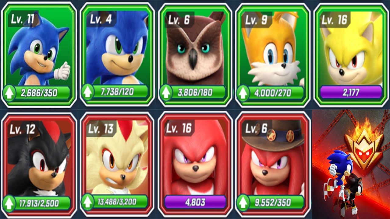 Sonic Forces Speed Battle - All 8 Movie Runners + Series Knuckles (android, ios) Gameplay