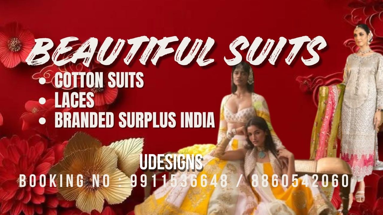 BEAUTIFUL COTTON SUITS | PREMIUM SAREES & LACES | UDESIGNS THE BRANDED SURPLUS INDIA