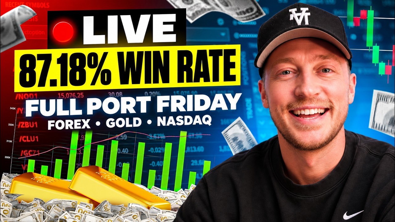 Live Trading Forex, Gold & NQ (XAUUSD Full PORT Friday!)