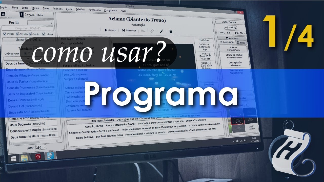 Tutorial Holyrics - Programa (parte 1/4)