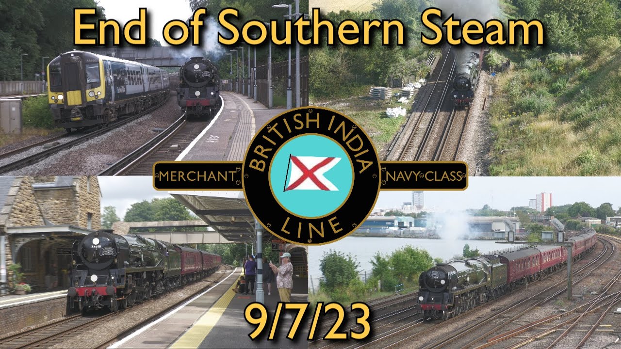 'Merchant On The Charge' - 35018 British India Line Hauls The End Of Southern Steam Tour - 9/7/23