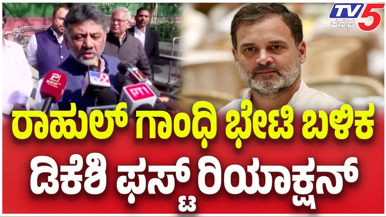 DK Shivakumar Reacts After Meet Rahul Gandhi : ರಾಹುಲ್ ಗಾಂಧಿ ಭೇಟಿ ಬಳಿಕ ಡಿಕೆಶಿ ಫಸ್ಟ್ ರಿಯಾಕ್ಷನ್