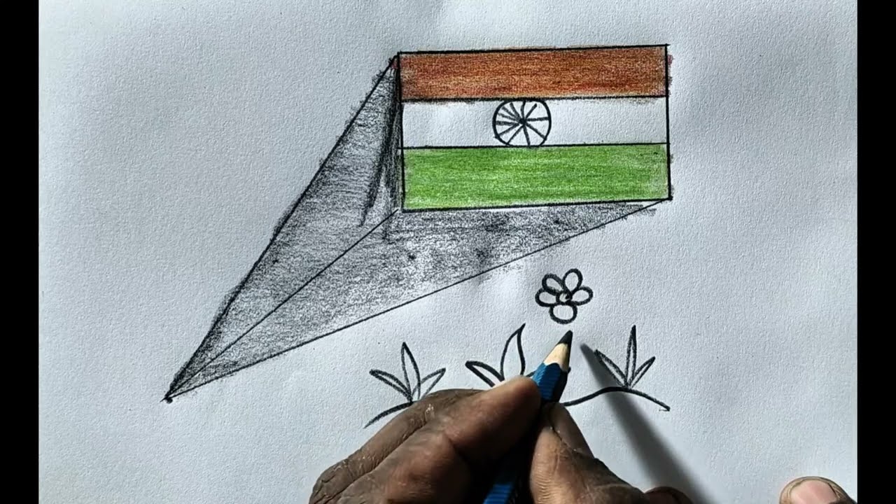 Ye Desh Hai Mera India | Patriotic School Drawing with Indian Flag 🇮🇳