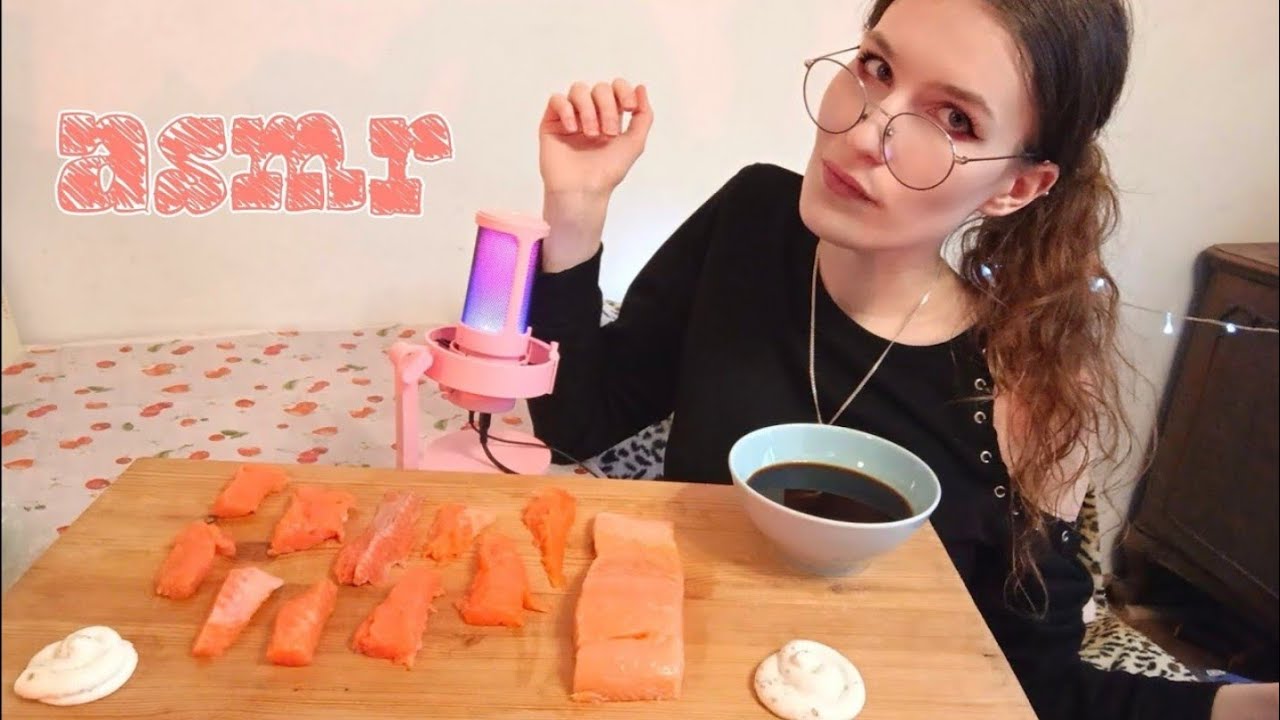 АСМР итинг сёмги и форели 🍣 ASMR