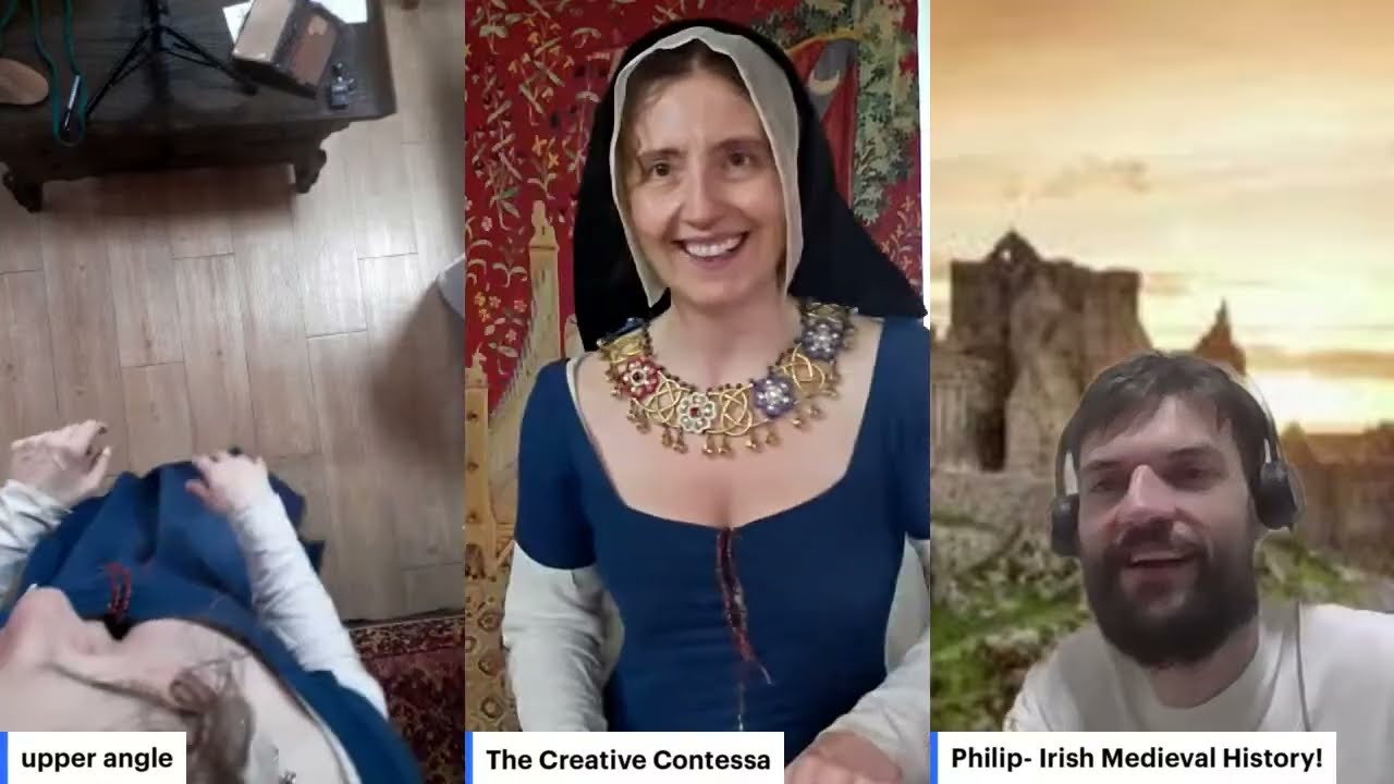 MAKING MEDIEVAL IRISH CLOTHING: TEACHING PHILIP TO FINGERLOOP BRAID!BRAIDING