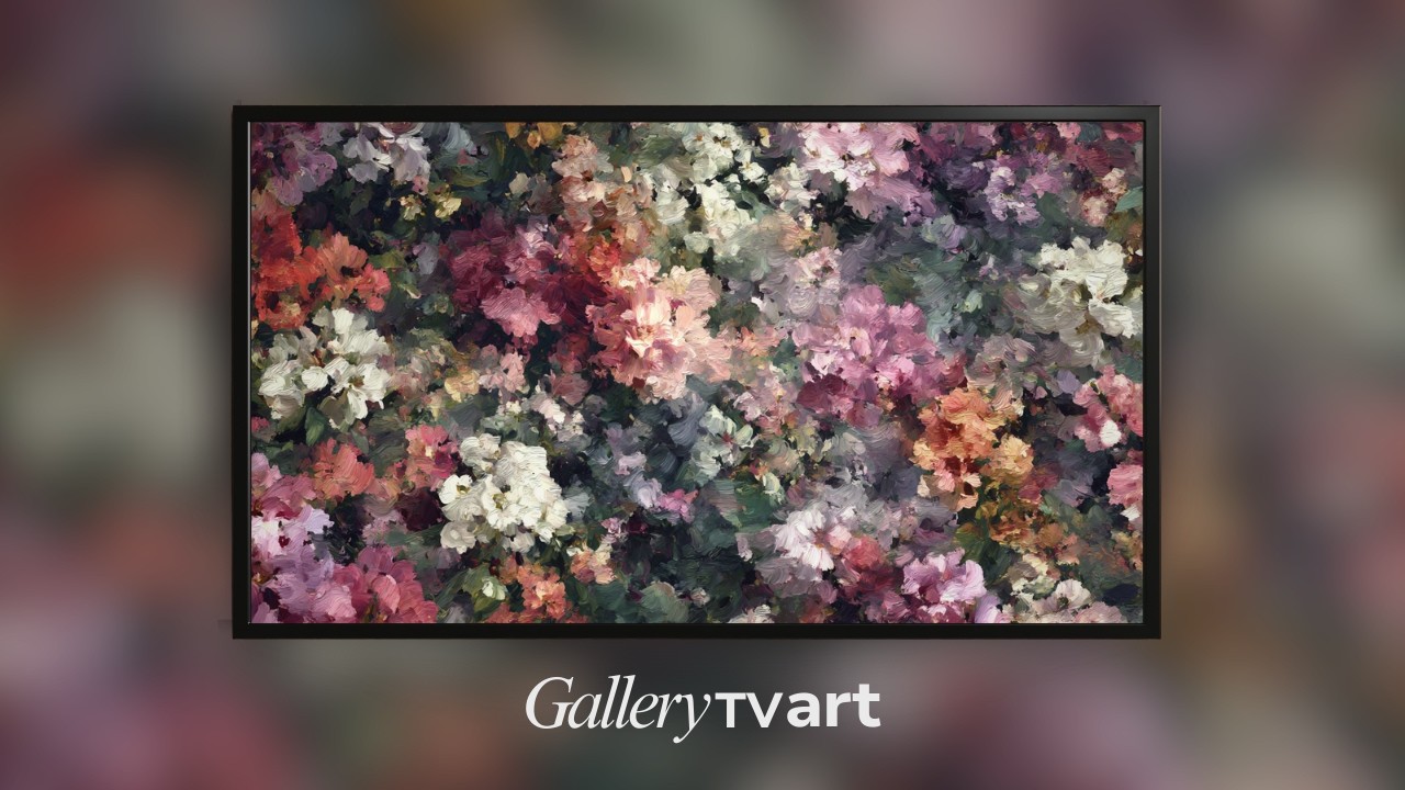 Blush Garden Symphony | Impressionist Floral Wall Art for Frame TV