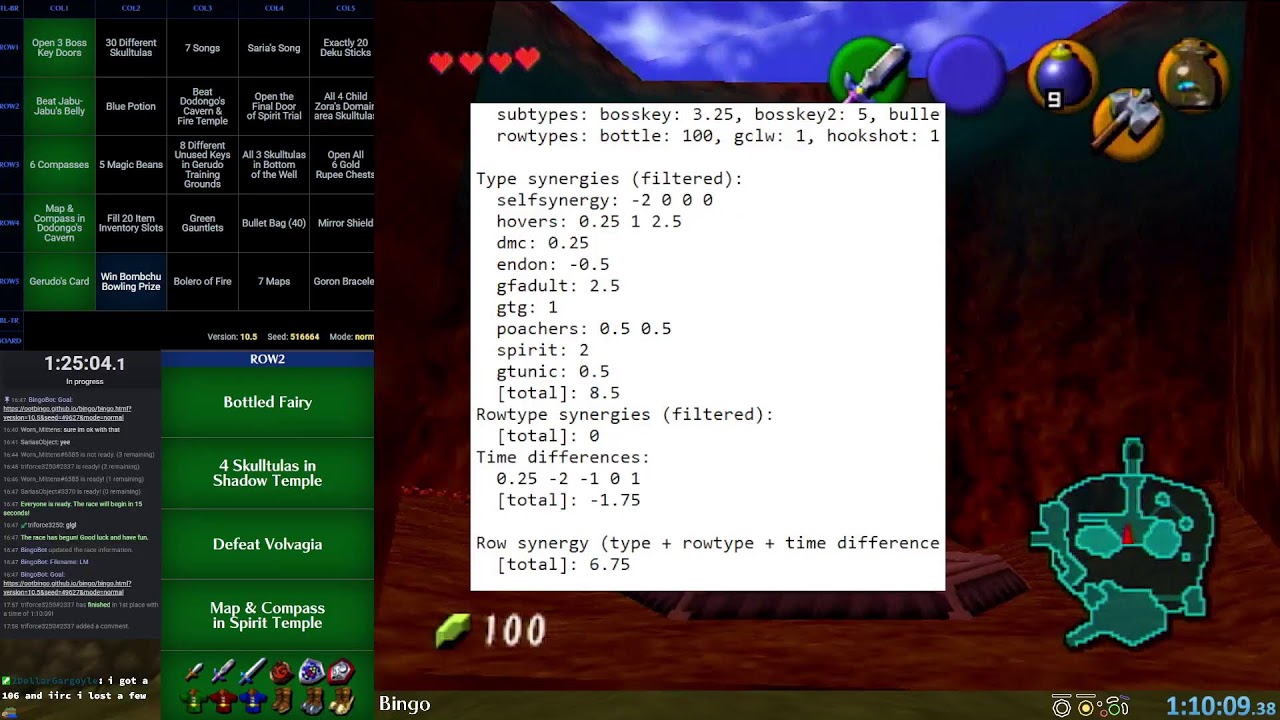 2025-03-25 - OoT Bingo Race - 1:10:09