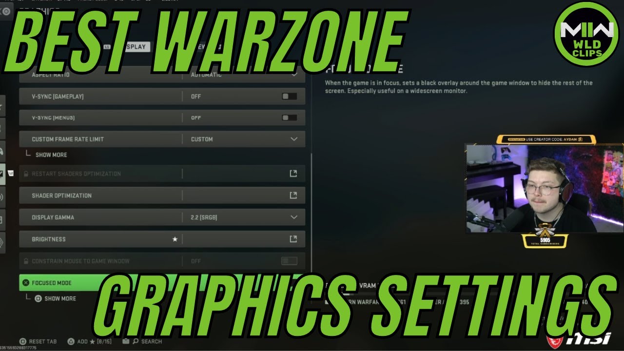 Aydan shows the BEST Graphics settings for Warzone
