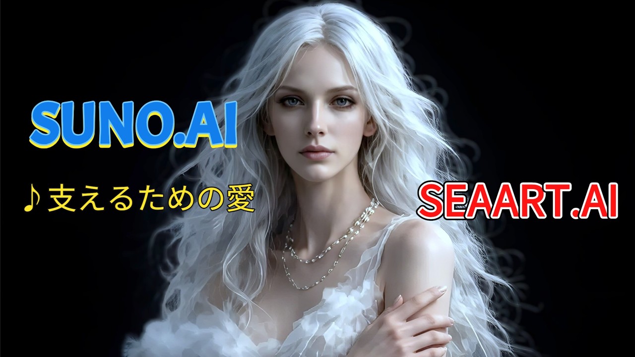 AI音楽・Suno AI・v5プロ『支えるための愛』、AI画像成形・SEAART.AI、4K。