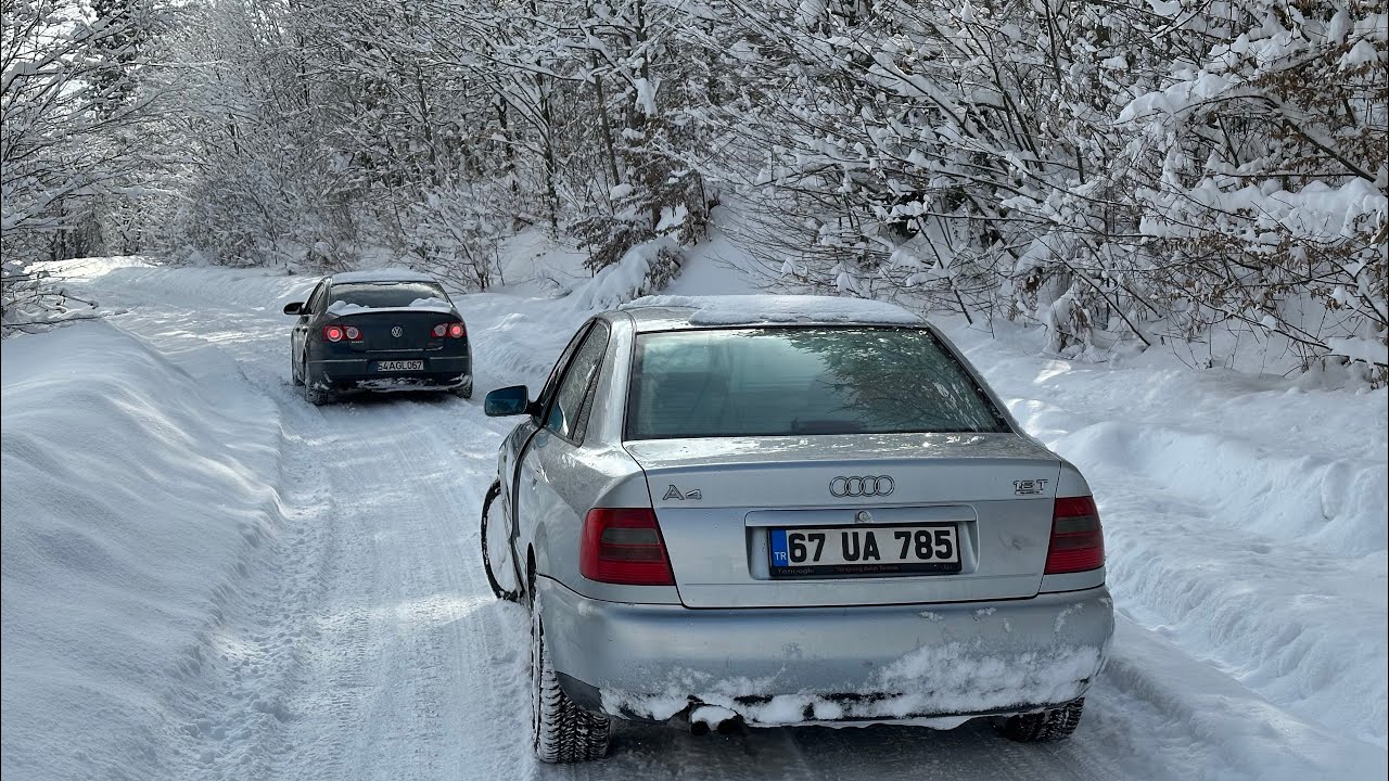 PASSAT B6, A4 B5 QUATTRO İLE KARLI DAĞ YOLLARINDA KAYDIK!! KUZENİM İLE YOL MUHABBETİ
