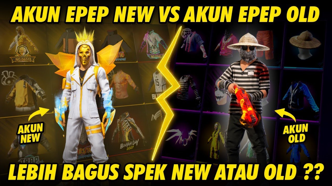 AKUN FREE FIRE NEW VS AKUN FREE FIRE OLD !! LEBIH BAGUS SPEK NEW ATAU OLD ?? - GARENA FREE FIRE