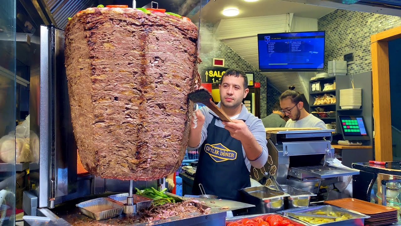 Don't Watch When Hungry! They Cook the Biggest Doner in İstanbul - Street Food Compilation