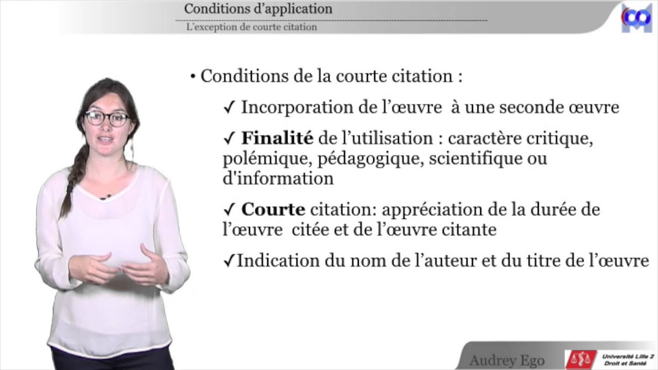 MOOC : l'exception de courte citation