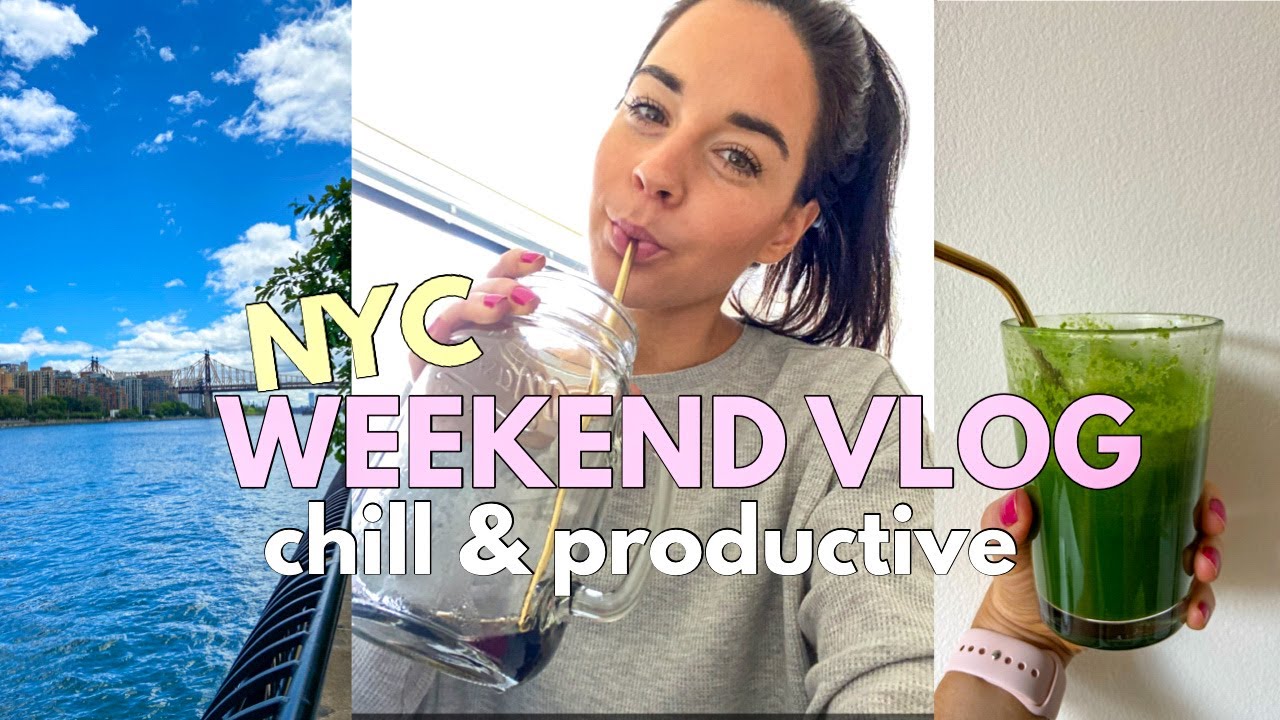 WEEKEND VLOG IN NYC: chill and productive, green smoothie recipe, grocery haul, poshmark sales