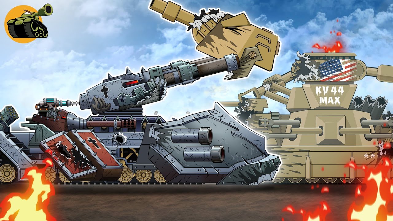 Ratte V2 vs KV44 - The Fall of KV44 Max #kv6 #cartoons_about_tanks_english #gameoftanks #xetăng