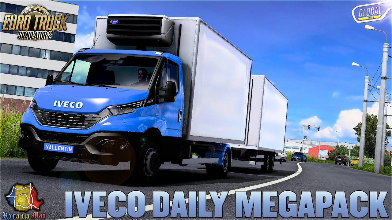 Euro Truck Simulator 2 - Iveco Daily Megapack by GLOBALDESIGN | Romania Map by @alexandru_tv_ro