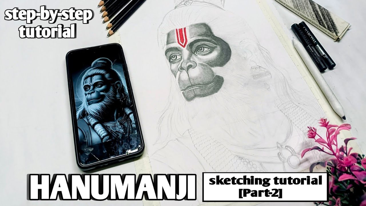 Hanumanji sketching [part-2] #hanuman #art #drawing #sketch #tutorial 