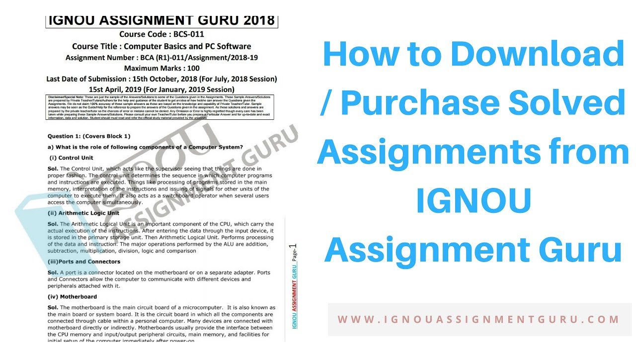 How to Download / Purchase Solved Assignments from IGNOUAssignmentGuru.com | डाउनलोड कैसे करें