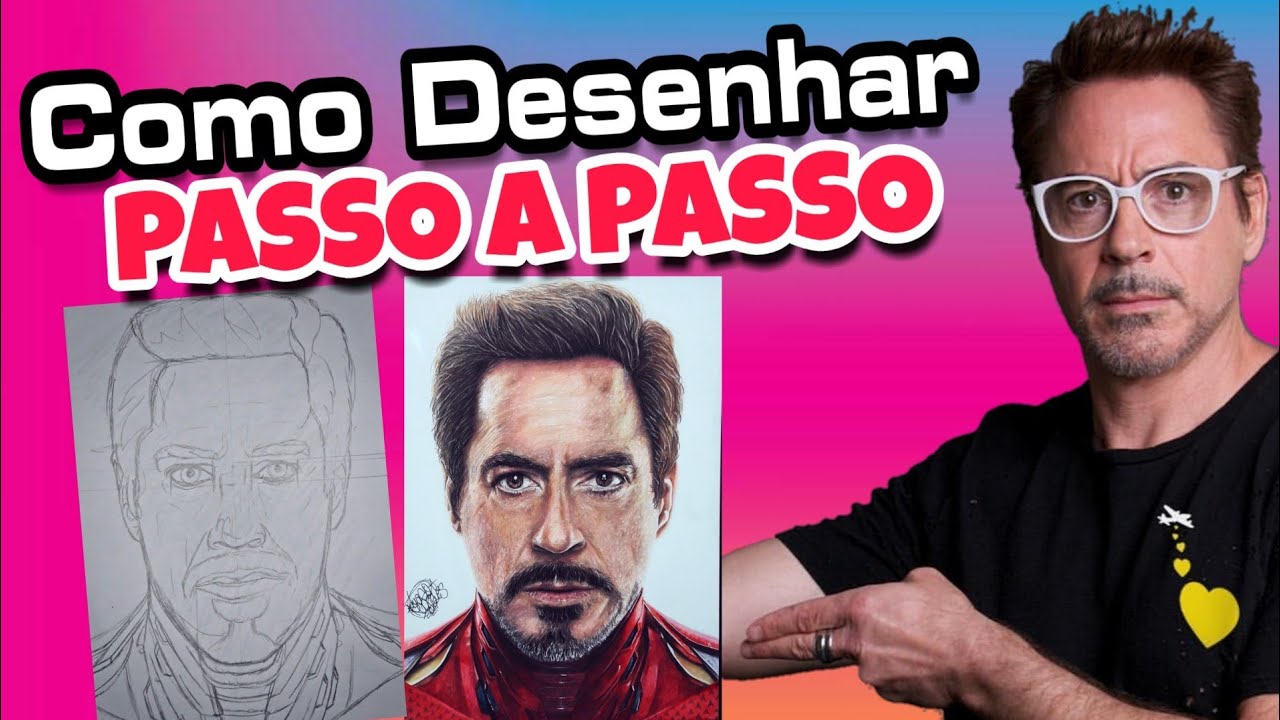 COMO DESENHAR O HOMEM DE FERRO -  Passo a Passo (ESBOÇO & PINTURA)