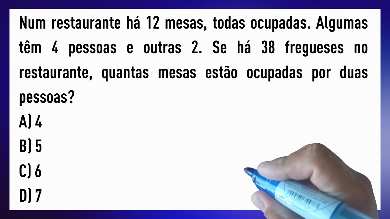 Essa questão de matemática  é clássica
