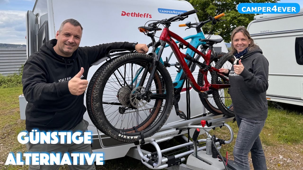 Preiskracher ❗️ Deichsel - Fahrradträger für Wohnwagen I Berger Premium 2 XL - abklappbar, bis 50 kg
