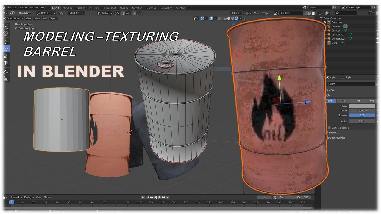 Model BARREL/OIL Barrel in Blender 2.82
