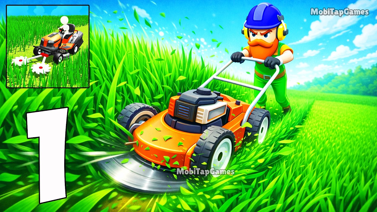 ✂️ Grass Master Lawn Mowing 3D - Gameplay Walkthrough - Relaxing Garden Harvest (iOS, Android)