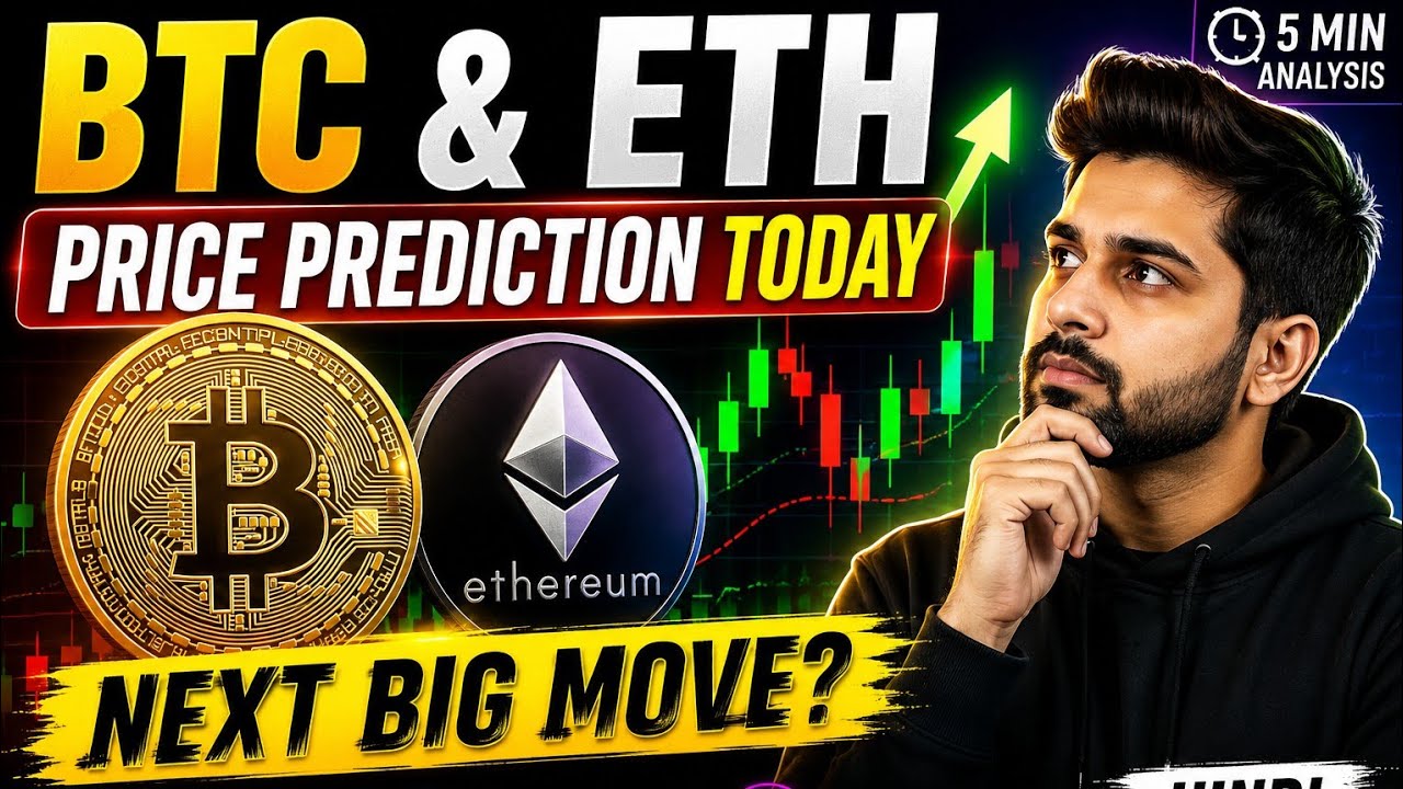 BTC & ETH Price Prediction Today 🔥 | Bitcoin & Ethereum Analysis | Next Big Move? (Hindi)