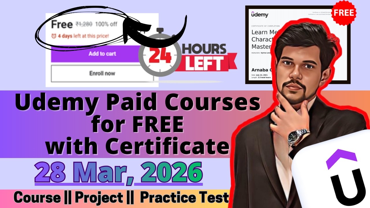 Udemy Paid Courses FREE 😱 (100% OFF Coupon Codes) | Limited Time Offer ⏳ Get Certificates Now!
