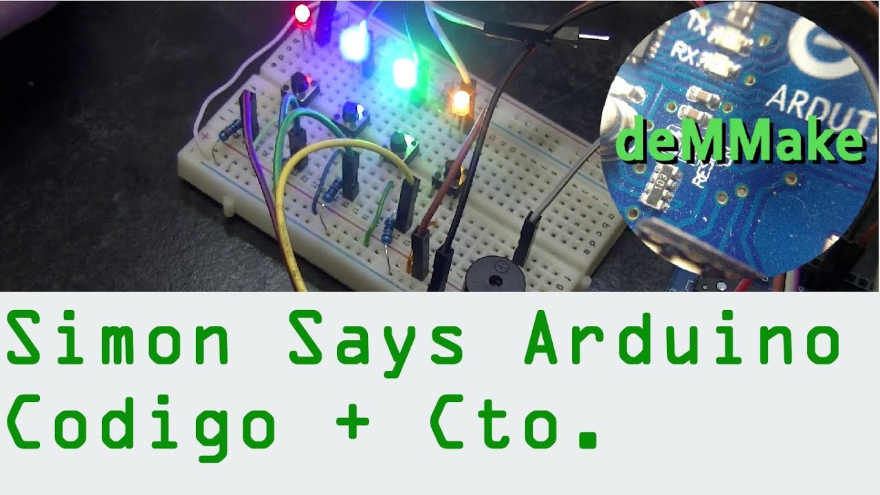 🕹️ Juego Simon Says Arduino FACIL ✔️ - Codigo y Circuito - deMMake