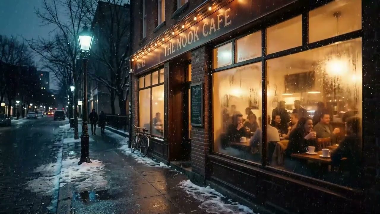 Relaxing Jazz ❄️ POV Inside a Quiet Room | Snow Falling Outside