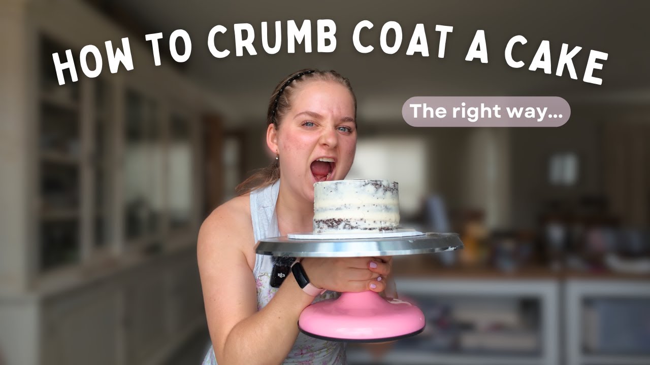Getting crumbs in your icing?  Beginner tutorial | how to crumb coat a cake (no more crumbs)