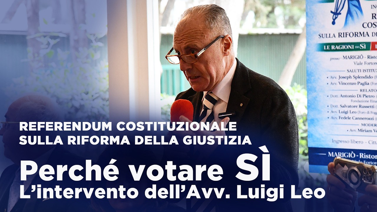 Perché votare SÌ al Referendum – L’intervento dell’Avv. Luigi Leo