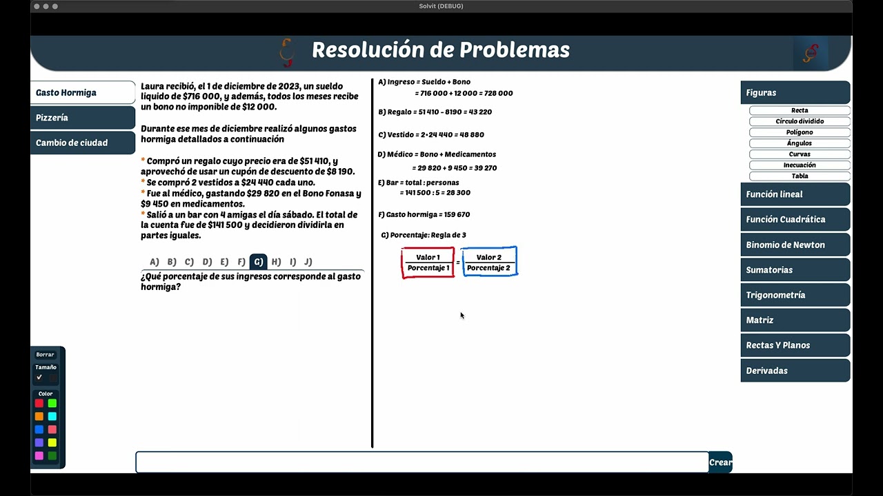 Problema de Aritmética y Porcentaje - Gasto Hormiga