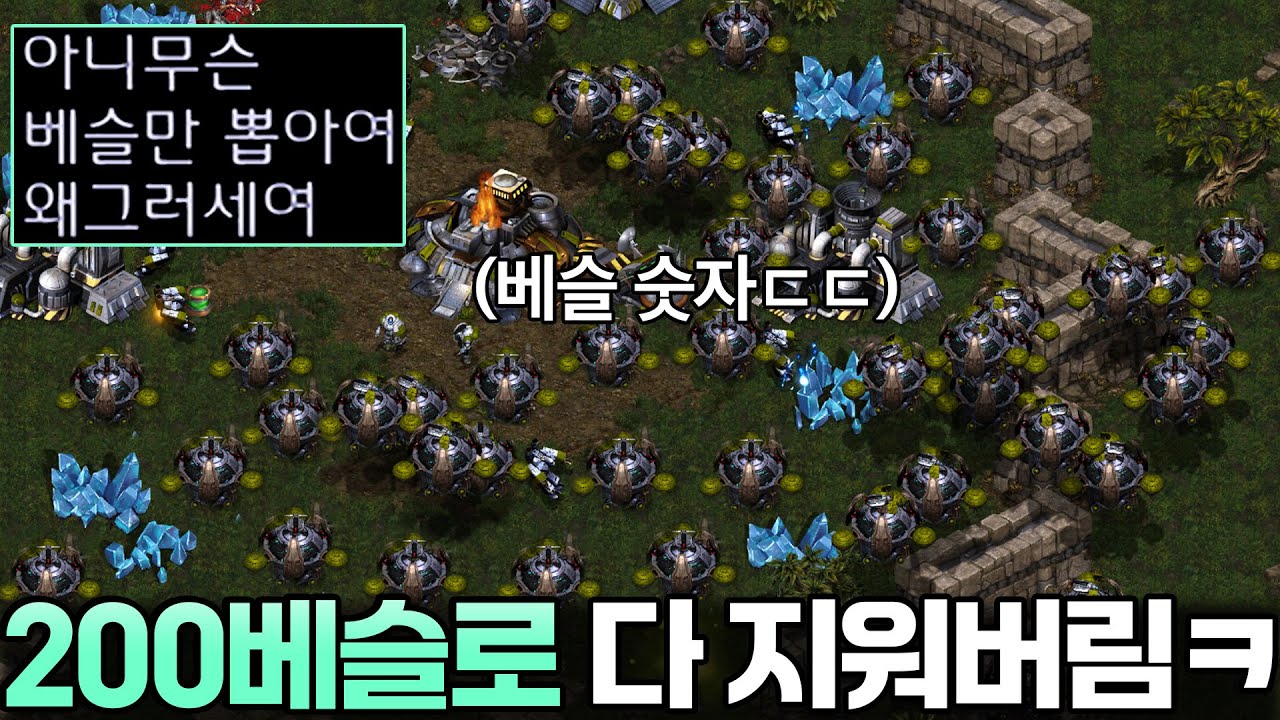 상대 유닛을 흔적도 남기지 않고 모두 지워버리는 200베슬 러쉬ㅋㅋ