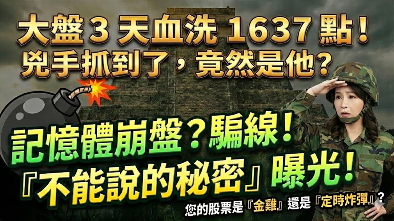 大盤3 天血洗 1637 點！ 兇手抓到了，竟然是他？ 記憶體崩盤？騙線！ 「不能說的秘密」曝光！ 您的股票是「金雞」還是「定時炸彈」？｜ 楊惠宇 分析師 ｜ 2026.02.02
