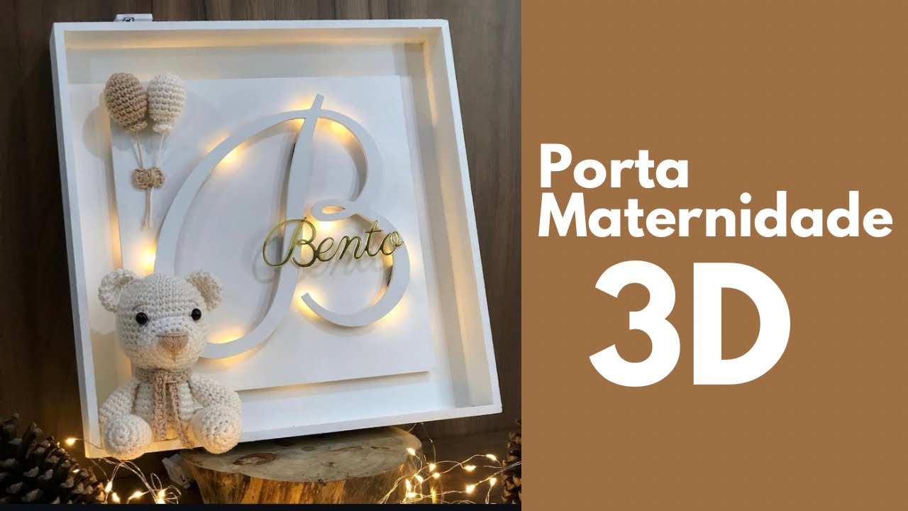 Aprenda a Fazer Porta Maternidade 3D com LED no MDF | Crochê Passo a Passo Incrível!