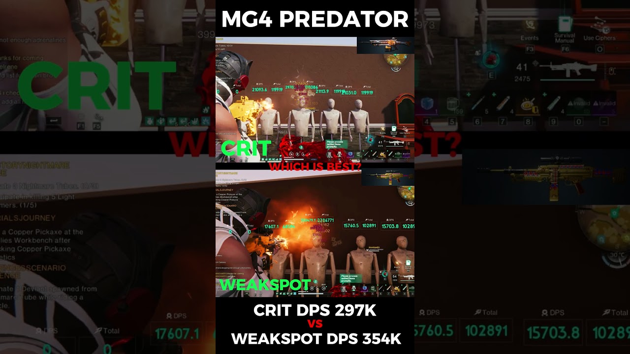 ONCE HUMAN CRIT VS WEAKSPOT MG4 PREDATOR WHICH BEST?🥶#oncehuman