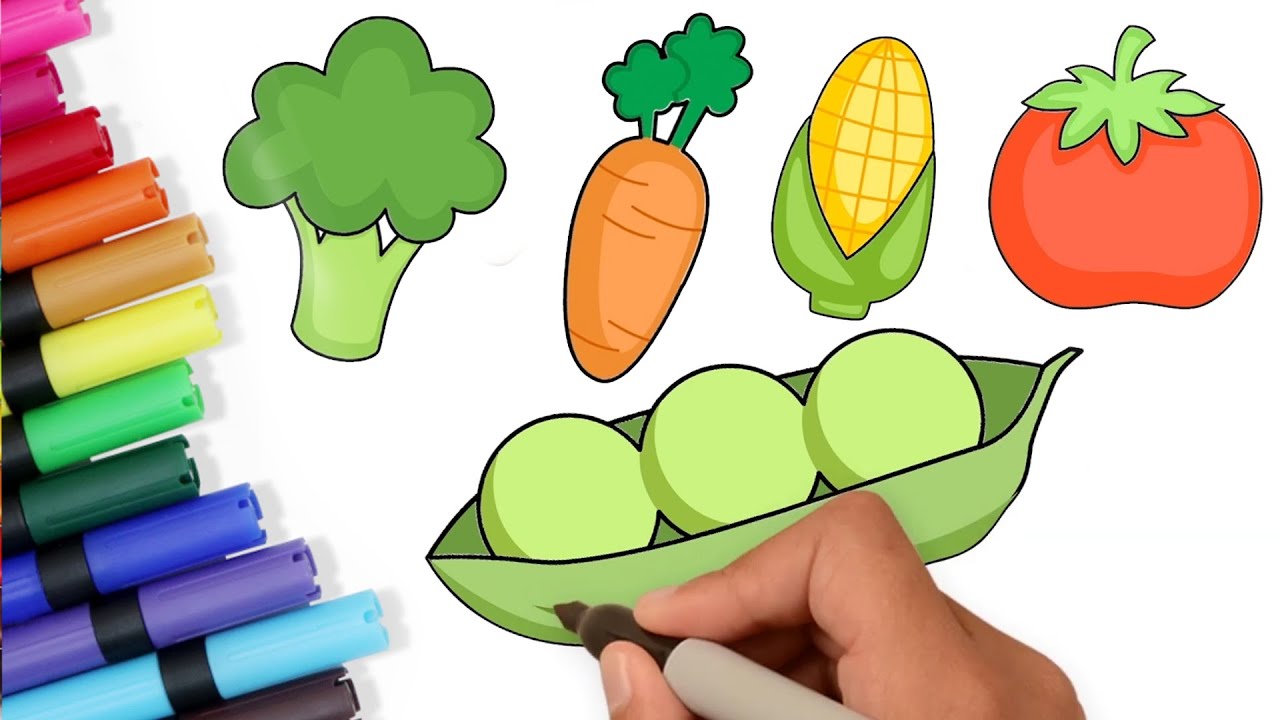 Cara Menggambar Dan Mewarnai Sayur | Belajar Anak | Seni Chiki - Chiki Art Bahasa