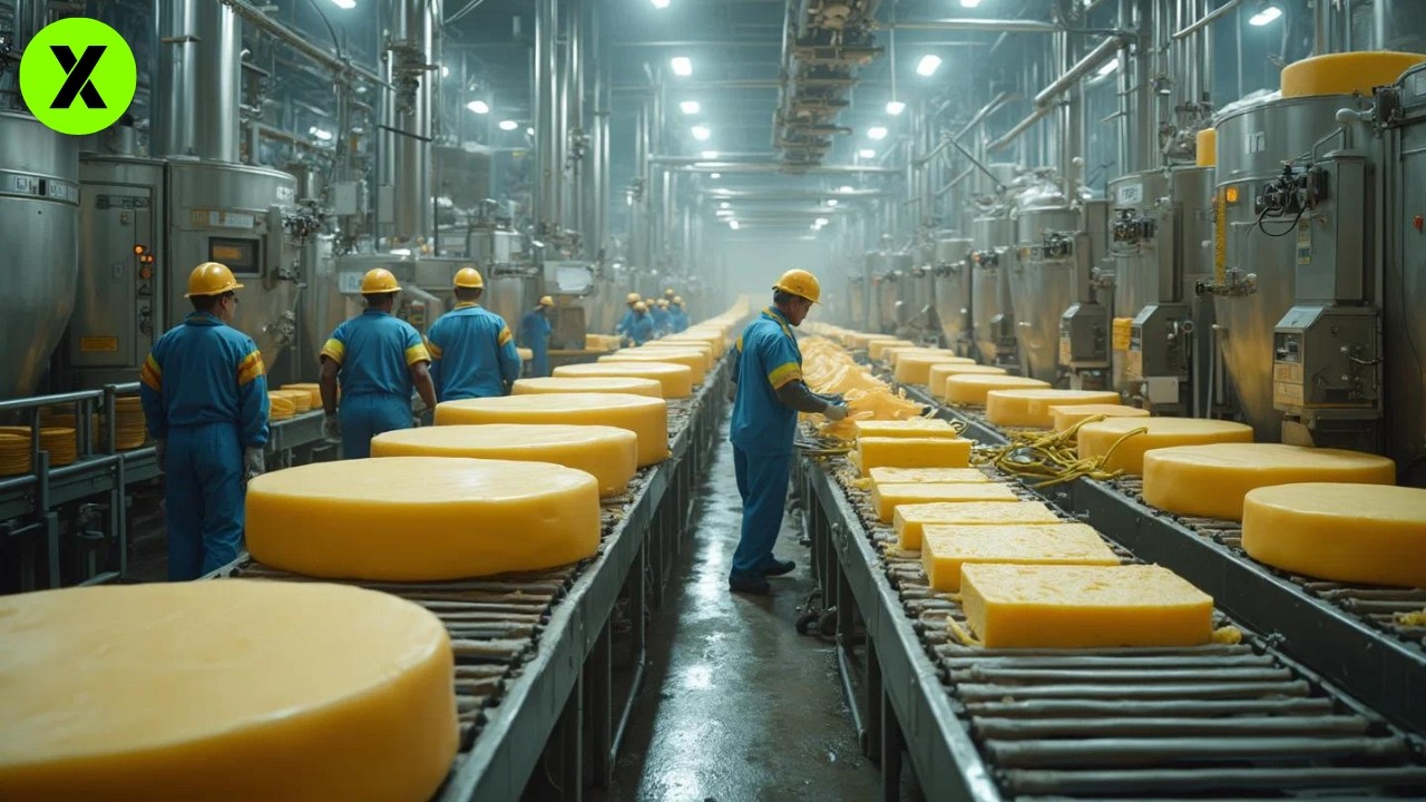 INCREÍBLE Proceso de Fabricación del CHEDDAR: Así se Hace el QUESO más VENDIDO del Mundo🧀