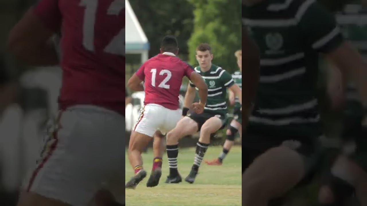 An example of a perfect tackle in rugby