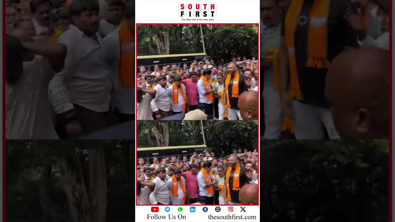 BJP protests outside Vidhana Soudha, demands B Nagendra&rsquo;s resignation