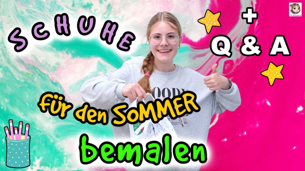 SCHUHE BEMALEN + Q & A ⚡️ Sneaker f&uuml;r den Sommer designen 🌞 DIY + Eure Fragen beantworten + Mokwheel