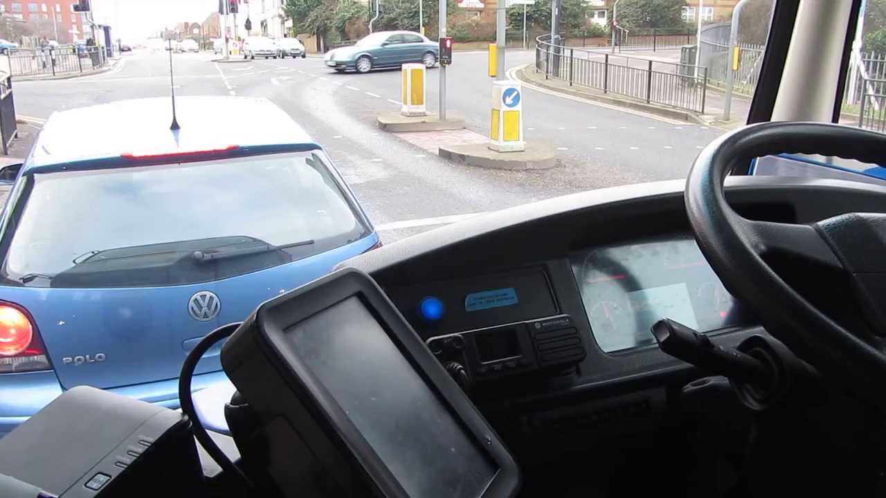 Hybrid-electric bus driving - Ensignbus Volvo B5LH 505 (EU62 BYR)