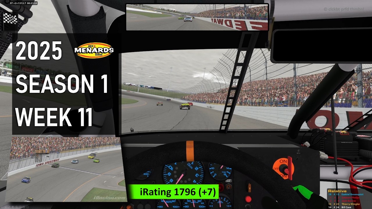Hard to follow at #topsplit Iowa ARCA iRacing Season 1 2025 Week 11