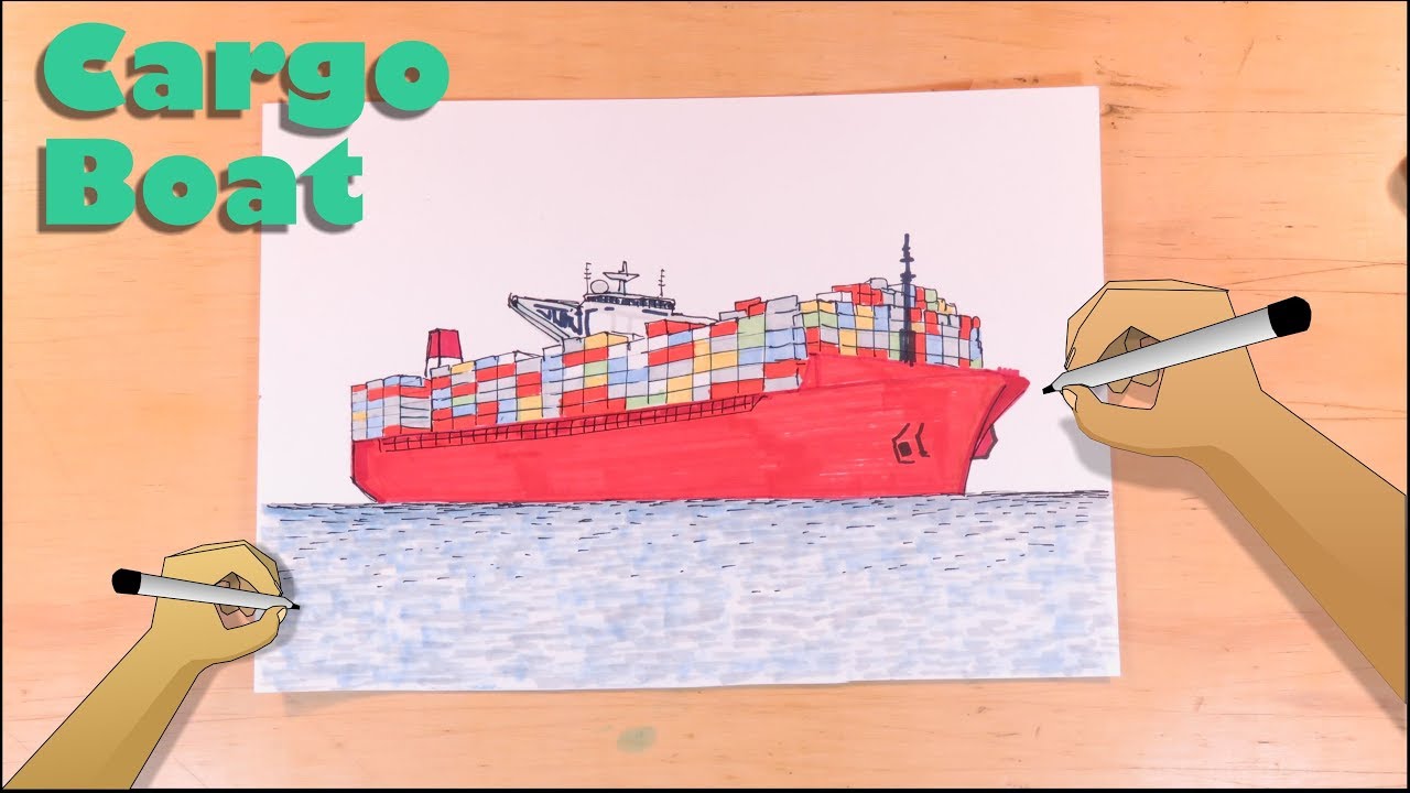 Learn to draw a Cargo Boat