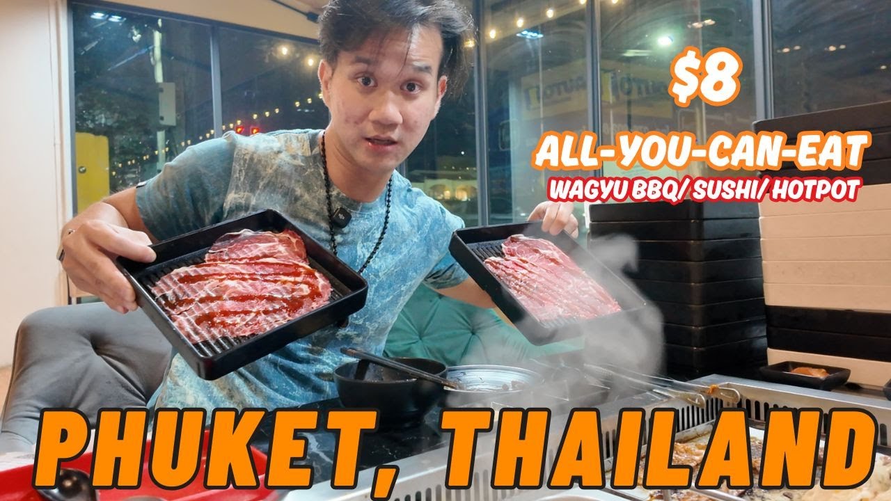PHUKET'S Best BUFFET! 🔥 Wagyu BBQ, Hot Pot & Sushi ALL YOU CAN EAT Thailand!