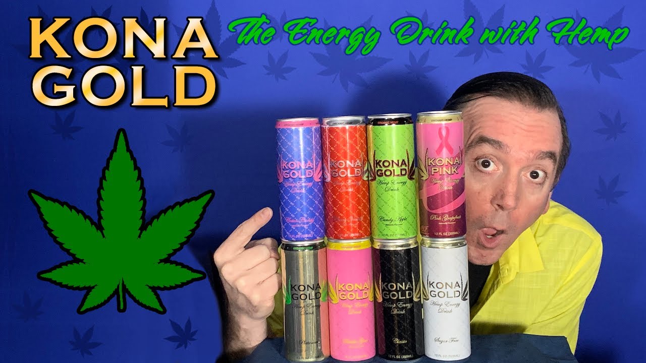 Обзор энергетического напитка Kona Gold Hemp. Энергетический напиток с коноплей.