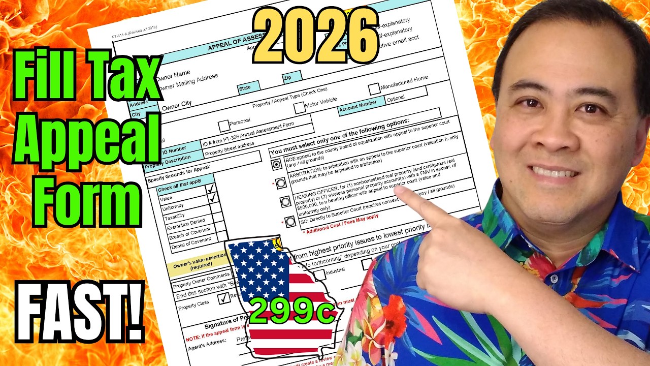 How to FILL out GA tax appeal Form in 7 minutes! PT-311-A (2026)